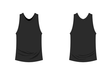 Editable black sleeveless shirt mockup.