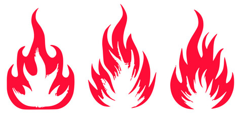 set of fire flames