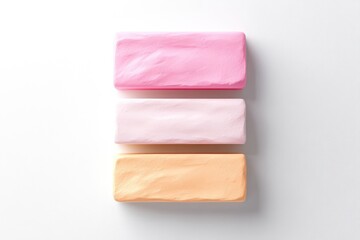 Three pastel-colored rectangular bars stacked vertically