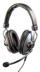 Studio Headphones with Microphone Isolated on transparent background for Gaming or Communication