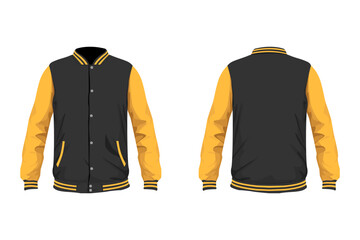 Varsity jacket design, black and yellow color. © Adi