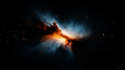 Fototapeta premium Cosmic Dance: A Celestial Ballet of Nebulae, Glowing Gas and Dust in Deep Space, Illuminated by the Brilliant Energy of Star Formation.