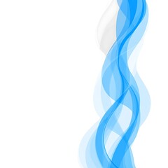 Naklejka premium Abstract blue wave design on white background