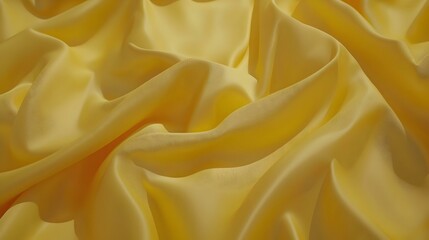 Luxurious yellow silk fabric, soft folds and drapes.  Elegant texture background.