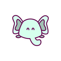 Elephant cartoon character design vector illustration