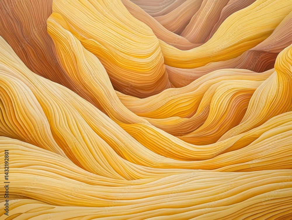 Aufkleber abstract image of flowing, golden, wavy lines creating a mesmerizing texture. perfect for background