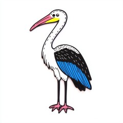 Obraz premium Colorful Stork Illustration Suitable for Children's Education Materials