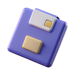 Vintage Floppy Disk – Made in 3D on Transparent Background