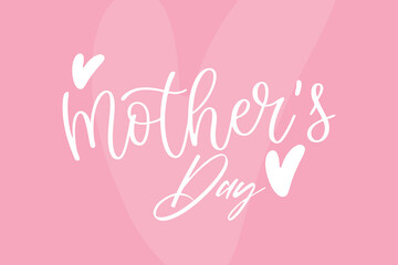 Mother's Day Script Pink Hearts