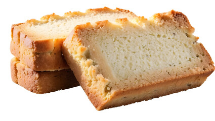 Freshly Baked Soft Loaf Slice on Wooden Table with Textured Crust