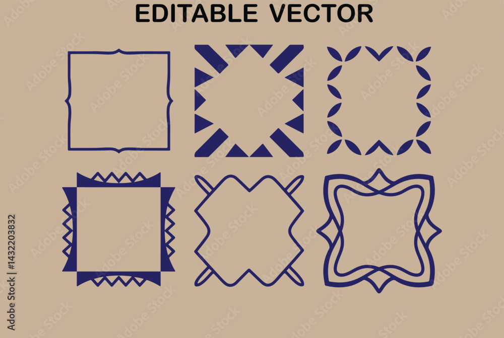 Aufkleber Unique Editable Vector Frames: Fifty Concise Keywords for Creative Design Projects