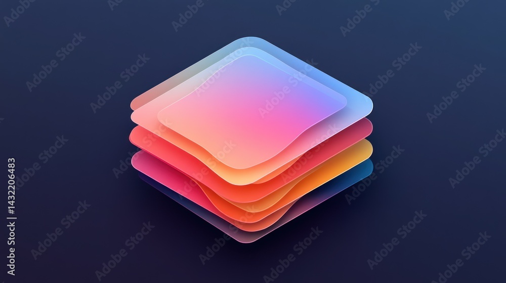 Aufkleber harmonious layers: a visually stunning arrangement of soft-edged color gradients