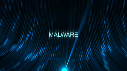 Cinematic Data Cable Text Technology Concept - Malware