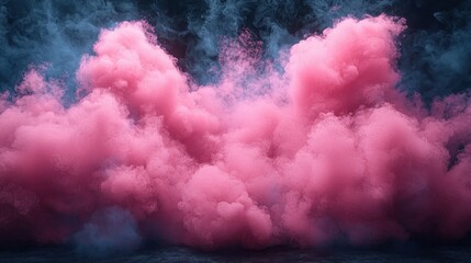 Pink and Blue Smoke Clouds: Abstract Artistic Image