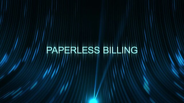Cinematic Data Cable Text Technology Concept - Paperless Billing