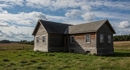Obraz premium a small house in the middle of a field