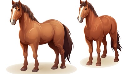 Obraz premium Professional Isometric 3D Vector Illustration of Brown Sorrel Horse for Design Projects