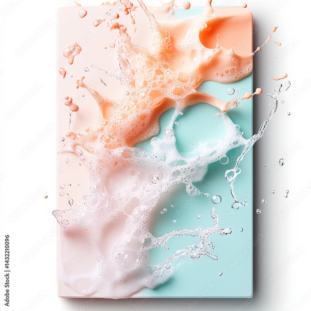 Aufkleber dynamic splash of colorful liquids studio abstract art minimalist close-up creative expression