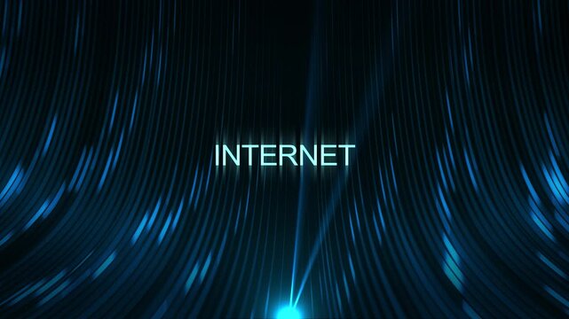 Cinematic Data Cable Text Technology Concept - Internet