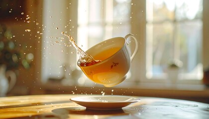 Tea Spilling From Cup