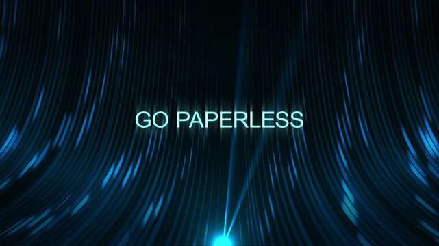 Cinematic Data Cable Text Technology Concept - Go Paperless