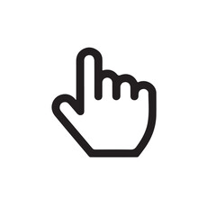 Hand cursor icon with a white background