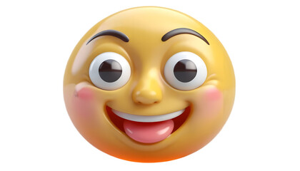 Fototapeta premium Funny emoji face with tongue out vector illustration graphic design on transparent background
