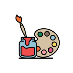 Colour, Paintbrush and colour palette vector illustration 