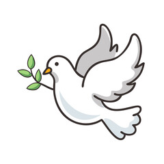 dove with olive branch icon, dove with olive branch vector illustration-simple illustration of dove with olive branch, perfect for dove with olive branch logos and icons
