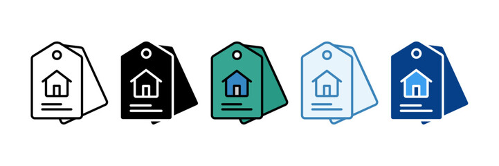 Residential Building  Icon Set Multiple Style Collection