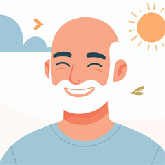 bald adult man vector image