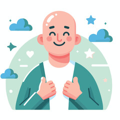 Obraz premium bald adult man vector image