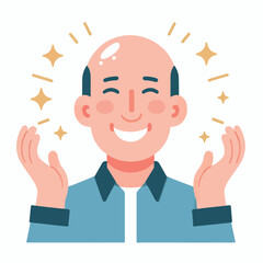 bald adult man vector image