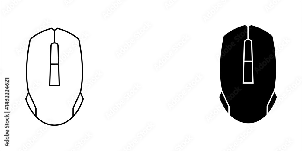 Poster mouse vector icon set, cursor symbol. simple and flat design for web or mobile applications. eps 10.