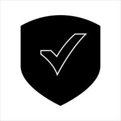 check mark shield icon symbol, check mark shield icon. EPS 10.