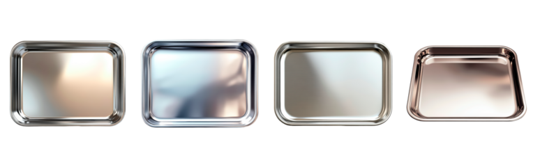 Aluminum baking sheet isolated on transparent background