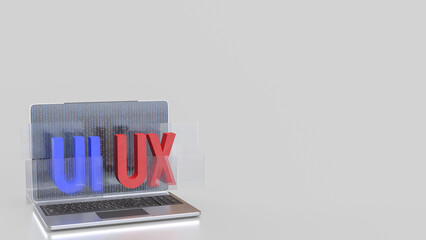 The UI and UX on notebook for website or application concept 3d rendering.