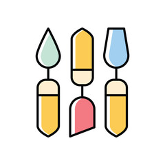 painting knives Icon vector stock illustration