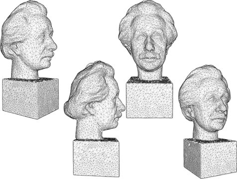 sketch vector illustration design statue philosopher thinker inventor classic vintage 