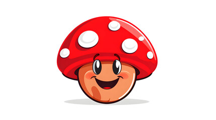 Obraz premium Whimsical and Adorable Red Mushroom Store Logo Design with a Playful Twist