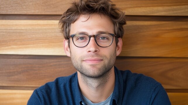 Close-up Portrait of a Man with Glasses