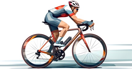Naklejka premium Professional Vector Illustration of Cyclist Riding Bike - Biker and Bicycle Conceptual Artwork