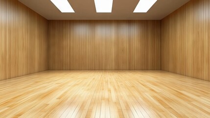 Fototapeta premium Empty Light-Filled Wooden Room Interior
