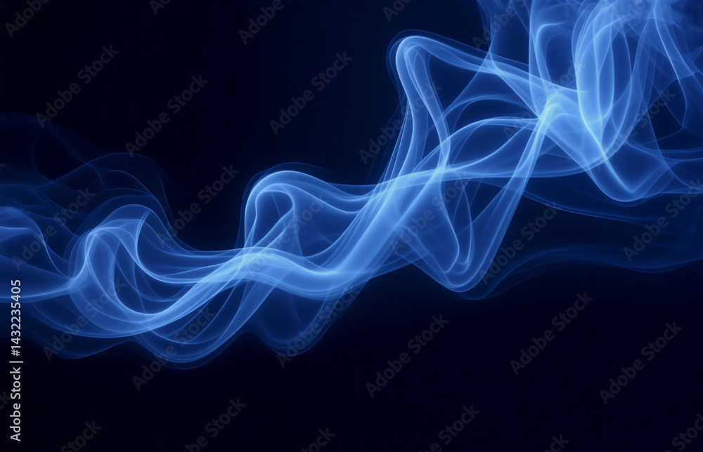 Aufkleber blue smoke flows across the dark backdrop, creating an ethereal abstract design with smooth, swirlin