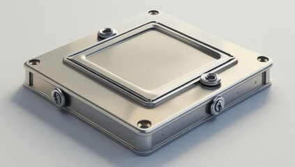 Sleek Metallic Device with Removable Panel -  High-Tech Industrial Design