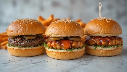 Trio of Gourmet Sliders Perfect for Food Catering
