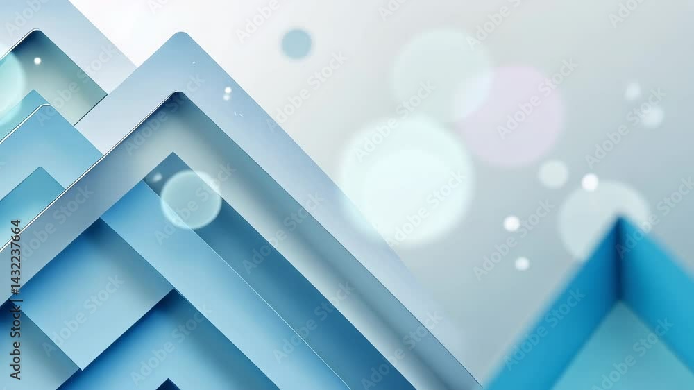 Poster geometric shapes with soft bokeh background, stylish composition representing modern digital design 