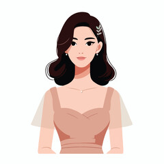 vector image of woman wearing beautiful dress