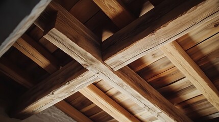 Rustic Wooden Beams Ceiling Texture Background Image Natural Brown Wood Design Interior Architecture Beams Cross Beams Old Wood Weathered Wood Plank  