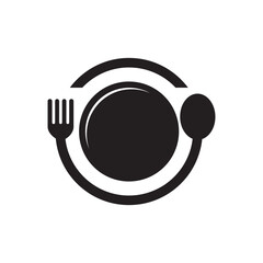 fork and spoon food icon in flat style